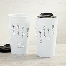 Garden Of Love Personalized Double-Wall Ceramic Travel Mug  - 36464