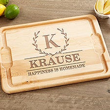 Laurel Wreath Personalized Maple Cutting Boards - 36511