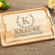 Laurel Wreath Personalized Maple Cutting Boards - 36511