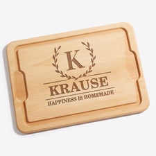 Laurel Wreath Personalized Maple Cutting Boards - 36511