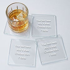 Engraved Glass Coaster - Write Your Own - 36546