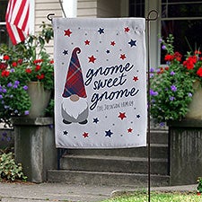 Patriotic Gnomes Personalized Garden Flag  - 36567