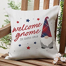 Patriotic Gnomes Personalized Outdoor Throw Pillows - 36569