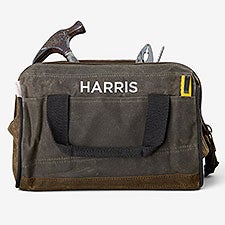 Embroidered Olive Waxed Canvas Tool Bag  - 36570