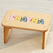 Pink Pastel Name Personalized Name Puzzle Stools - 36613D