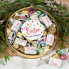 Happy Easter Personalized Tin with Hersheys  Reeses Mix - 36644D