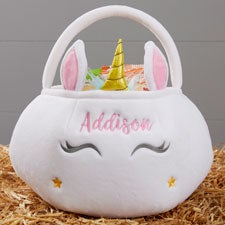 Unicorn Embroidered Plush Halloween Treat Bag  - 36654