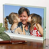 Personalized Glass Block Photo Frame Just For Him - 3672