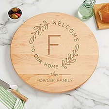 Welcome Wreath Personalized Lazy Susan - 36727