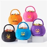 Jack-o-Lantern Embroidered Plush Halloween Treat Bag  - 36760