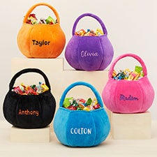 Embroidered Plush Halloween Treat Bag  - 36767