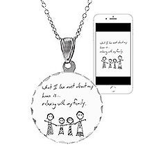 Personalized Handwritten Round Charm Necklace  - 36769D