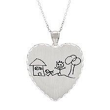 Personalized Handwritten Heart Charm Necklace  - 36771D