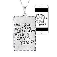 Personalized Handwritten Dog Tag Necklace  - 36772D