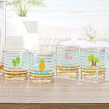 Personalized Unbreakable Tritan Whiskey Glass - Beach Fun - 36777