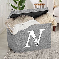 Personalized Initial Felt Storage Box  - 36783