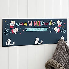 Personalized Wall Hook - Warm Winter Wishes - 36794