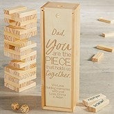 Dad Pieces Our Family Together Personalized Jumbling Tower Game with Wood Case - 36805