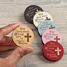 Blessings Personalized Wood Pocket Token  - 36809