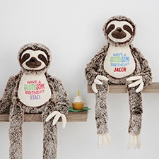 Slothsome Birthday Embroidered Sloth Stuffed Animal  - 36813