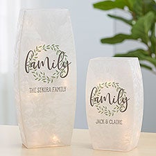 Personalized Frosted Tabletop Light - Family Wreath - 36818