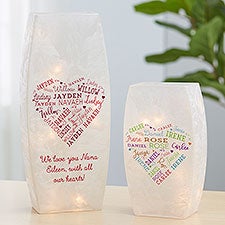Personalized Small Frosted Tabletop Light - Close To Her Heart - 36820