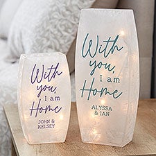 Personalized Frosted Tabletop Light - With You, I Am Home - 36824