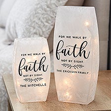Personalized Frosted Tabletop Light - We Walk in Faith - 36825