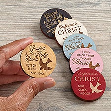 Confirmation Personalized Wood Pocket Token  - 36832