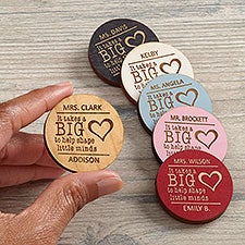 A Teachers Heart Personalized Wood Pocket Token  - 36833