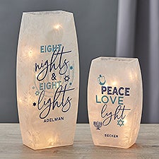 Hanukkah Personalized Small Frosted Tabletop Light  - 36867