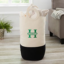 Lavish Last Name Embroidered Canvas Storage Tote  - 36871