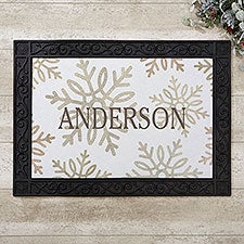Personalized Doormats - Silver and Gold Snowflakes - 36907