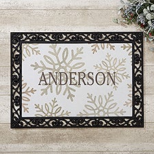 Personalized Doormats - Silver and Gold Snowflakes - 36907