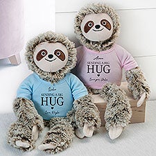 Personalized Plush Sloth Stuffed Animal - Sending Hugs - 36925