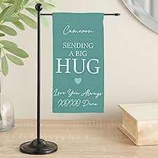 Sending Hugs Personalized Mini Desk Flag - 36929