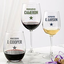 Authentic Custom Printed Wine Glasses - 36951