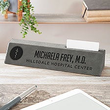 Rod of Asclepius Personalized Leatherette Name Plate - 36971