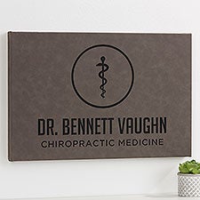 Rod of Asclepius Personalized Leatherette Wall Decor - 36975
