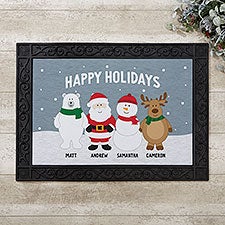 Personalized Christmas Doormats - Santa and Friends - 36977
