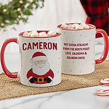 Candy Cane Personalized Glass Christmas Mugs