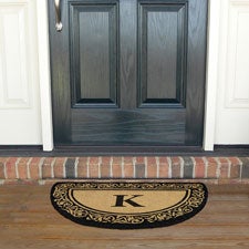 Monogrammed Bella Half Round Coir Doormat  - 37017D