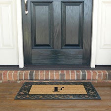 Monogrammed Acanthus Rubber Frame Coir Doormat  - 37018D