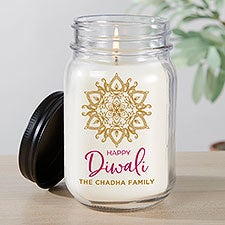 Diwali Personalized Farmhouse Candle Jar  - 37037