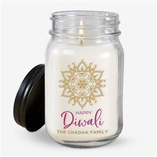 Diwali Personalized Farmhouse Candle Jar  - 37037