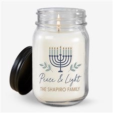 Spirit of Hanukkah Personalized Farmhouse Candle Jar  - 37057