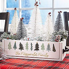 Personalized Wood Centerpiece Box - Christmas Aspen - 37080