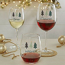 Personalized Wine Glass Collection - Christmas Aspen - 37082