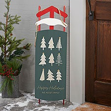 Personalized Wooden Sled Decor - Christmas Aspen - 37085