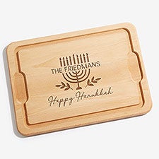 Spirit of Hanukkah Menorah Personalized Maple Cutting Boards - 37092